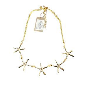 TOMMY BAHAMA GOLD TONE CAPTIVA SEASTARS CRYSTAL NECKLACE NWT